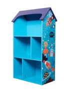 Ginger Home Organizator casuta din lemn pentru jucarii si carti Univers