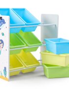 Ginger Home Organizator copii din lemn si MDF Mermaid pentru jucarii cu 9 cutii detasabile din plasticdimensiuni 623x265x60 cmmateriale sigurecolturi si margini rotunjite