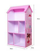Ginger Home Organizator copii Dreams tip casuta din lemn pentru jucarii si carti cu 5 compartimente cadru robust din MDF cu colturi si margini rotunjitedimensiuni 54x27x915 cm