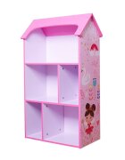 Ginger Home Organizator copii Dreams tip casuta din lemn pentru jucarii si carti cu 5 compartimente cadru robust din MDF cu colturi si margini rotunjitedimensiuni 54x27x915 cm