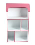 Ginger Home Organizator copii Super Girl tip casuta din lemn pentru jucarii si carti cu 5 compartimente cadru robust din MDF cu colturi si margini rotunjitedimensiuni 54x27x915 cm