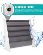 Ginger Home Organizator copii WhiteGrey cu rafturi pentru carti si revistematerial MDFtextilpotrivit pentru camera de zi birou centre pentru copii si gradinite dimensiune 627x28x60cm