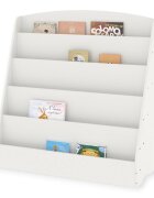 Ginger Home Organizator cu rafturi pentru carti si reviste Alb din MDF usor de curatatmargini rotunjitedimensiuni 80x30x80 cm