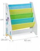 Ginger Home Organizator cu rafturi pentru carti si reviste din lemn Mermaid