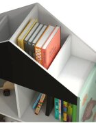 Ginger Home Organizator din lemn cu 2 cutii textile rafturi si tabla Forest