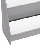 Ginger Home Organizator din lemn pentru copii AlbGri cu 4 rafturi pentru carti si reviste61x30x70 cm