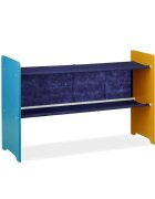 Ginger Home Organizator din lemn pentru copii Monster pentru jucarii cu 9 cutii textile detasabilecolturi si margini rotunjitedimensiune 92x30x60 cm