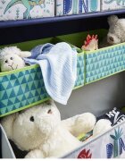 Ginger Home Organizator din lemn pentru jucarii cu 6 cutii textile Dinosaur