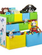 Ginger Home Organizator din lemn pentru jucarii cu 9 cutii textile Mermaid