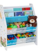 Ginger Home Organizator din lemn pentru jucarii si carti cu 6 cutii Forest