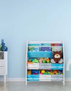 Ginger Home Organizator din lemn pentru jucarii si carti cu 6 cutii Forest