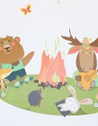 Ginger Home Organizator din lemn pentru jucarii si carti cu 6 cutii Forest