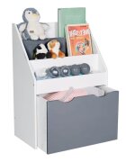 Ginger Home Organizator din lemn pentru jucarii si carti WhiteGrey