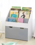 Ginger Home Organizator din lemn pentru jucarii si carti WhiteGrey