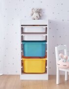 Ginger Home Organizator din PAL pentru copii Toy Shelf pentru jucarii si accesorii cu 4 cutii408x30x903 cm