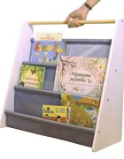 Ginger Home Organizator Nursery White din MDF si lemn de pin pentru carti si reviste copiijucariimateriale didactice si alte obiecte micidesign portabil cu manerdimensiune 60X25X60 cm