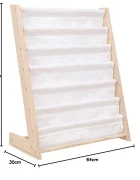 Ginger Home Organizator pentru cartireviste copii Natur cu 6 rafturidimensiune 64x30x79 cm