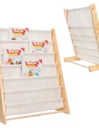 Ginger Home Organizator pentru cartireviste copii Natur cu 6 rafturidimensiune 64x30x79 cm