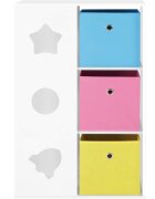 Ginger Home Organizator pentru jucarii si carti cu polite si 3 cutii depozitare Sky