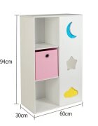 Ginger Home Organizator pentru jucarii si carti cu polite si 3 cutii depozitare Sky