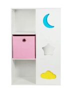 Ginger Home Organizator pentru jucarii si carti cu polite si 3 cutii depozitare Sky