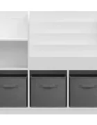 Ginger Home Organizator pentru jucarii si carti Montessori Alb cu 3 cutii4 rafturi carti si 2 politerealizat din mdfdimensiune 92x30x80 cm