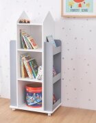 Ginger Home Organizator pentru jucarii si carti tip raft rotativ cu 4 nivele Rocket
