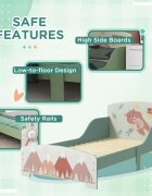 Ginger Home Pat junior din lemn 130x70 cm cu laterale protectie Forest