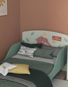 Ginger Home Pat junior din lemn 130x70 cm cu laterale protectie Forest
