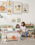 Ginger Home Pat junior din lemn 130x70 cm cu laterale protectie Forest