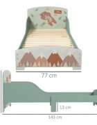 Ginger Home Pat junior din lemn 130x70 cm cu laterale protectie Forest