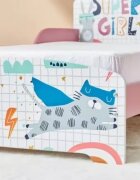 Ginger Home Pat junior din lemn 140x70 cm cu laterale protectie si polita Super Girl