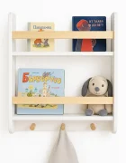 Ginger Home Raft 2in1 organizator jucariicartiaccesorii si cuier pentru copii Wall Storage Albrealizat din lemn