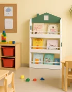 Ginger Home Raft organizator pentru carti si reviste model Casuta Montessori cu 3 rafturirealizat din MDFdimensiune 60x12x106 cm