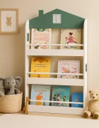 Ginger Home Raft organizator pentru carti si reviste model Casuta Montessori cu 3 rafturirealizat din MDFdimensiune 60x12x106 cm