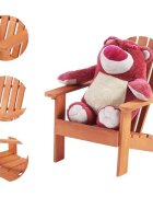 Ginger Home Scaun tip sezlong de gradina din lemn Adirondack