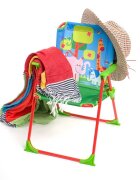 Ginger Home Scaunel pliabil pentru copii Multicolorsarcina maxima 30kgcadru metalic robust si cotiereutilizare camera copiilor balcon gradina picnic si plaja