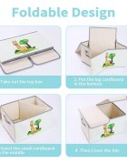 Ginger Home Set 2 cutii de depozitare pliabile cu capac si manere Giraffe