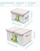 Ginger Home Set 2 cutii de depozitare pliabile cu capac si manere Giraffe