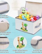 Ginger Home Set 2 cutii de depozitare pliabile cu capac si manere Giraffe