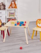 Ginger Home Set masuta cu 2 scaunele din lemn Animals