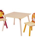 Ginger Home Set masuta cu 2 scaunele din lemn Animals