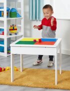 Ginger Home Set masuta cu 2 scaunele din lemn cu spatiu de depozitare si placa pentru constructii LEGO Alb