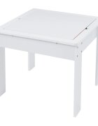Ginger Home Set masuta cu 2 scaunele din lemn cu spatiu de depozitare si placa pentru constructii LEGO Alb