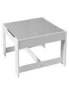 Ginger Home Set masuta cu 2 scaunele din lemn cu spatiu de depozitare si tabla AlbGri