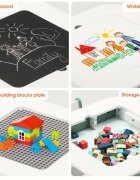 Ginger Home Set masuta cu 2 scaunele din lemn Forest cu blat multifunctional pentru Legotabla neagra si albacompartiment de depozitare pentru blocuri constructiijucariicartiaccesoriiideal pentru cresacolt de studiu