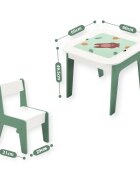 Ginger Home Set masuta cu 2 scaunele din lemn Forest cu blat multifunctional pentru Legotabla neagra si albacompartiment de depozitare pentru blocuri constructiijucariicartiaccesoriiideal pentru cresacolt de studiu