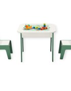 Ginger Home Set masuta cu 2 scaunele din lemn Forest cu blat multifunctional pentru Legotabla neagra si albacompartiment de depozitare pentru blocuri constructiijucariicartiaccesoriiideal pentru cresacolt de studiu