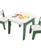 Ginger Home Set masuta cu 2 scaunele din lemn Forest cu blat multifunctional pentru Legotabla neagra si albacompartiment de depozitare pentru blocuri constructiijucariicartiaccesoriiideal pentru cresacolt de studiu