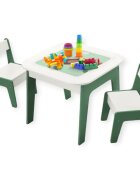 Ginger Home Set masuta cu 2 scaunele din lemn Forest cu blat multifunctional pentru Legotabla neagra si albacompartiment de depozitare pentru blocuri constructiijucariicartiaccesoriiideal pentru cresacolt de studiu